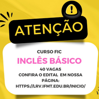 Abertas as inscrições para o Curso  FIC - Inglês básico